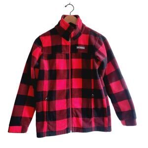 Columbia L plaid fleece jacket